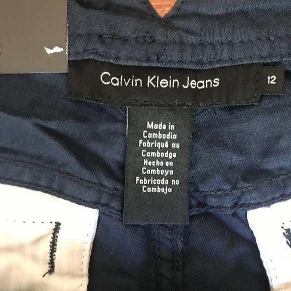 CALVIN KLEIN JEANS Women's shorts NWT Sz 12 Color Blue - Picture 2 of 5